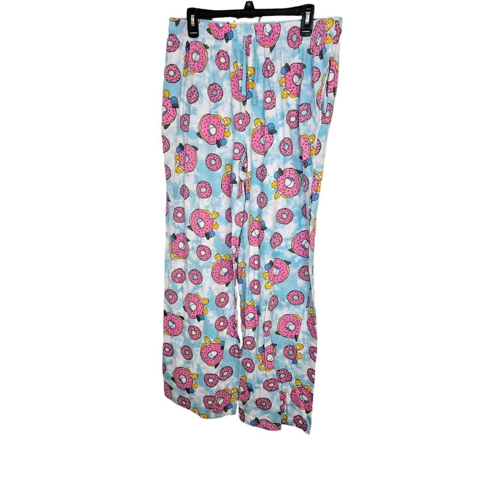 Simpson Blue Doughnut Print Elastic Waistband Cotton Pajama Pants Lounge‎ L/XL